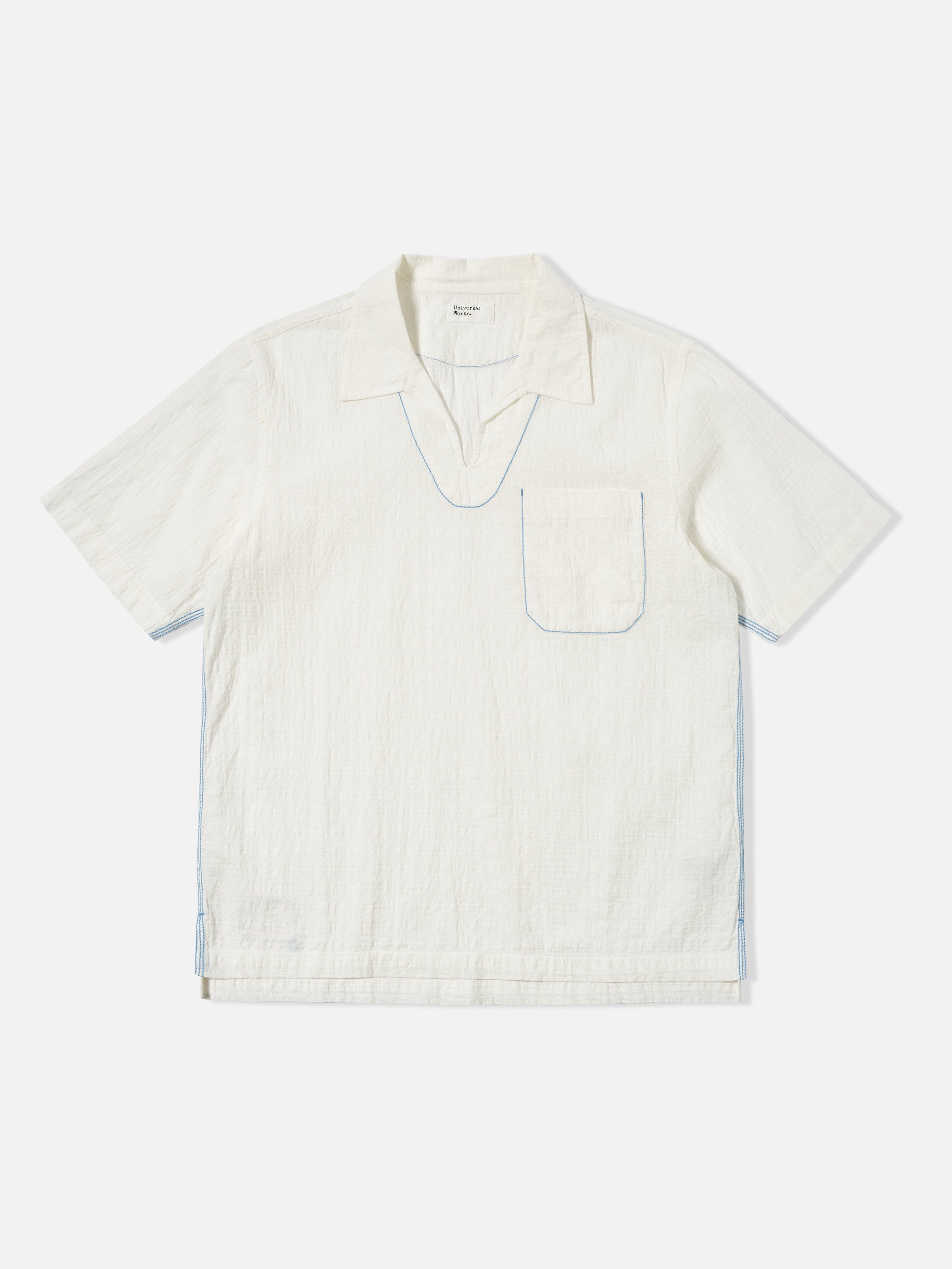 Universal Works Overhead Shirt in Ecru Dolly Stripe