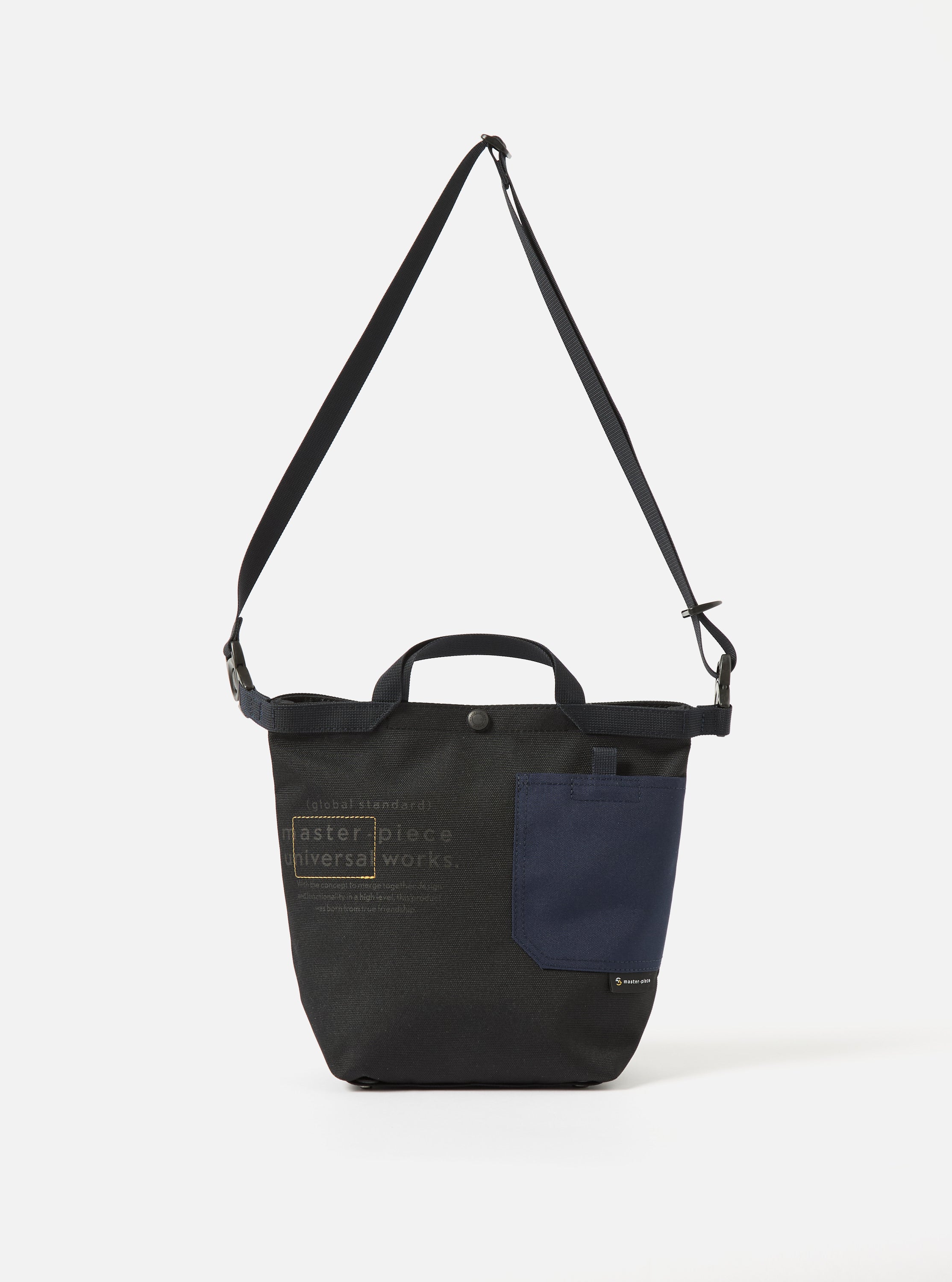 master-piece x Universal Works Small Tote Bag in Black Recycled Tech Canvas