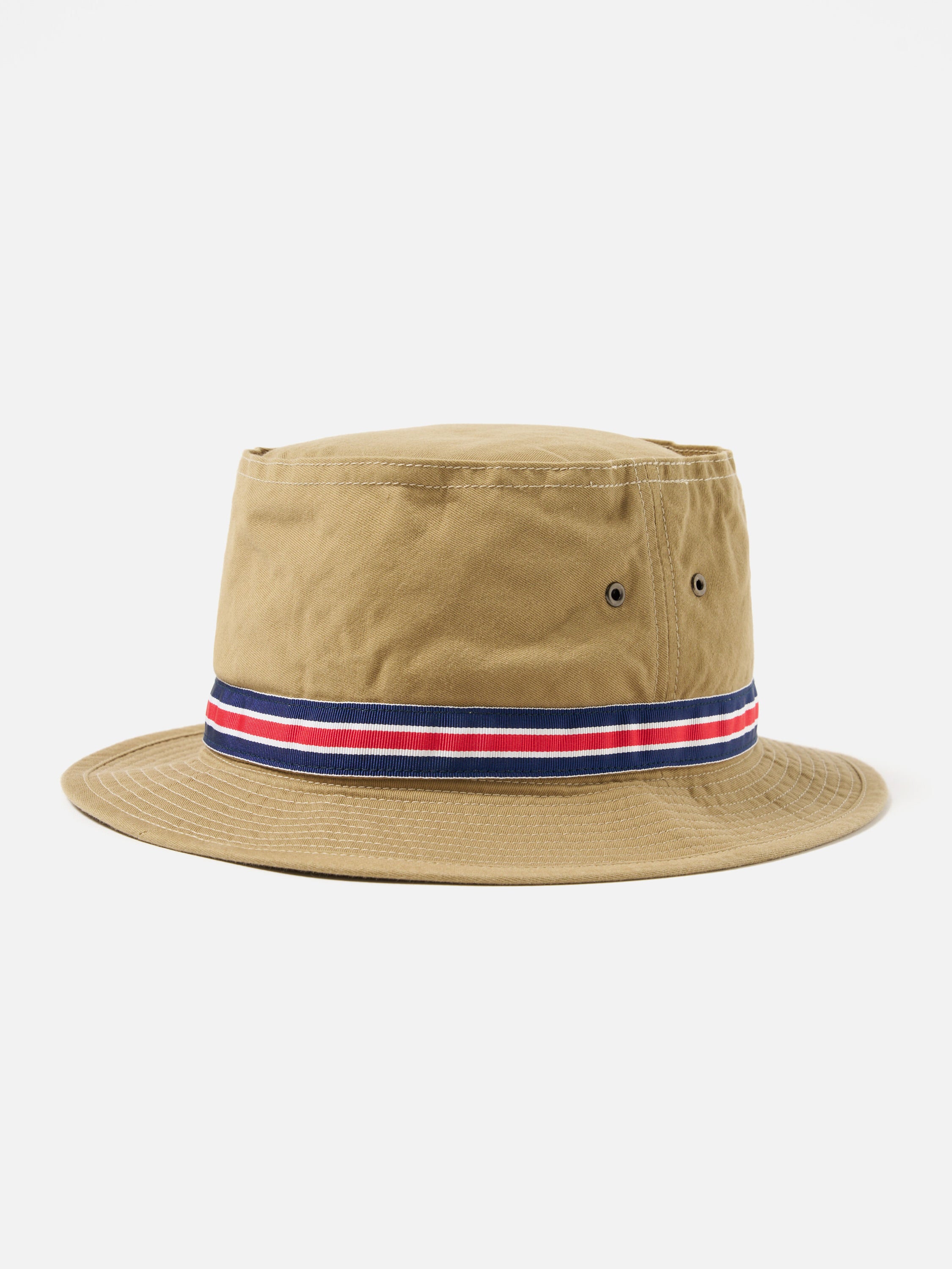 cableami® Loose Light Pork Pie Hat in Beige Chino Cotton