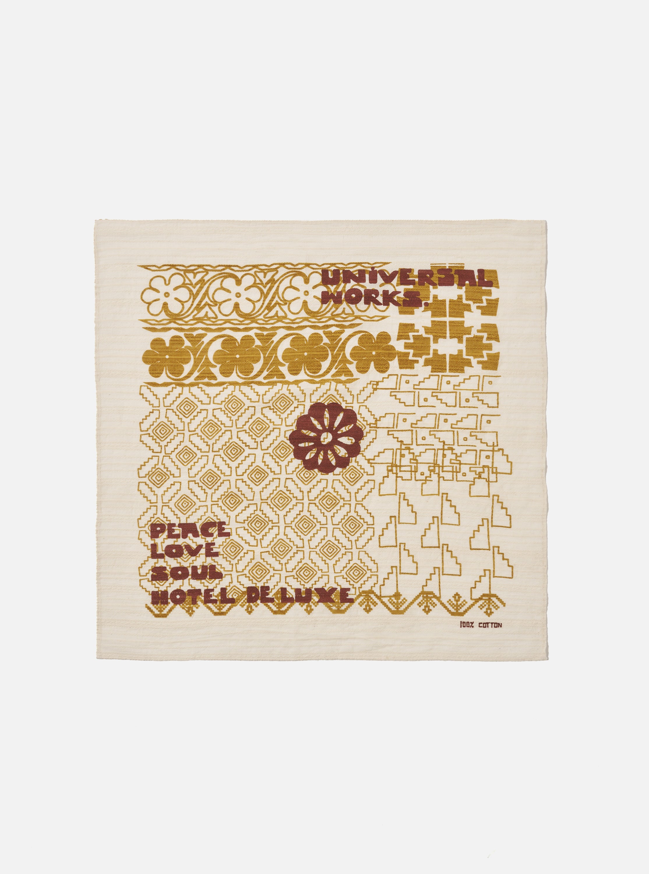 Universal Works Kingsman Neckerchief in Ecru Acapulco Weave