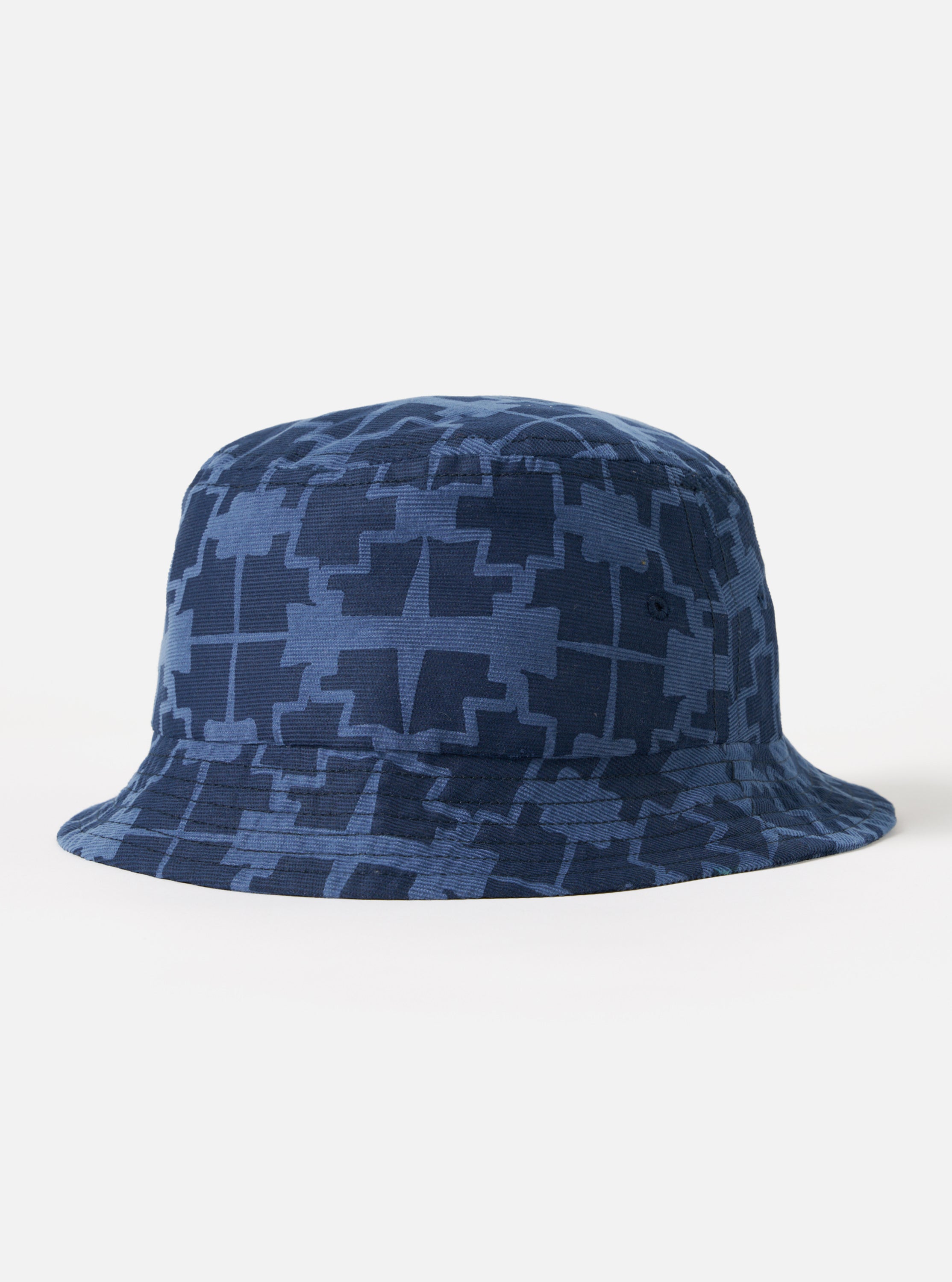 Universal Works Beach Hat in Navy Mitla Print Cord
