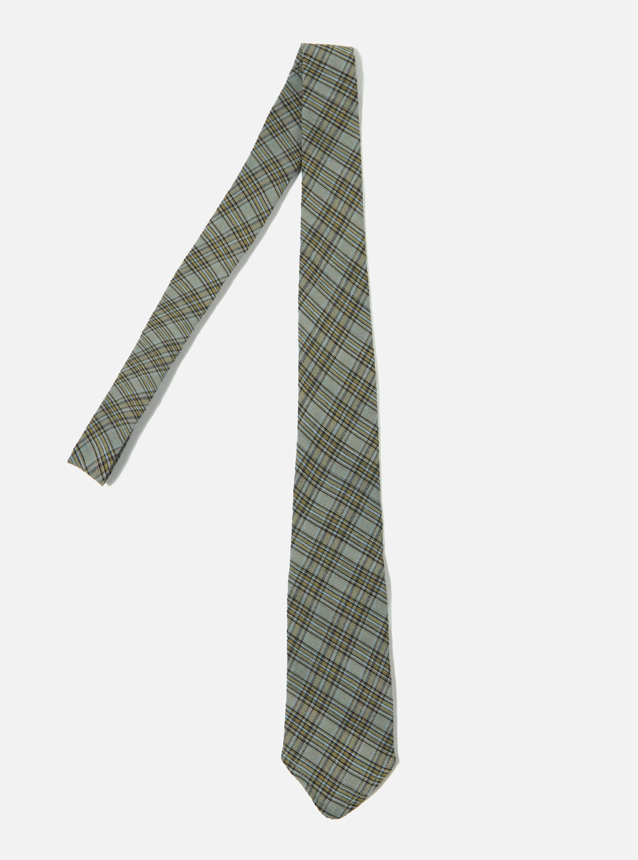 Universal Works Tie in Green Picnic Plaid