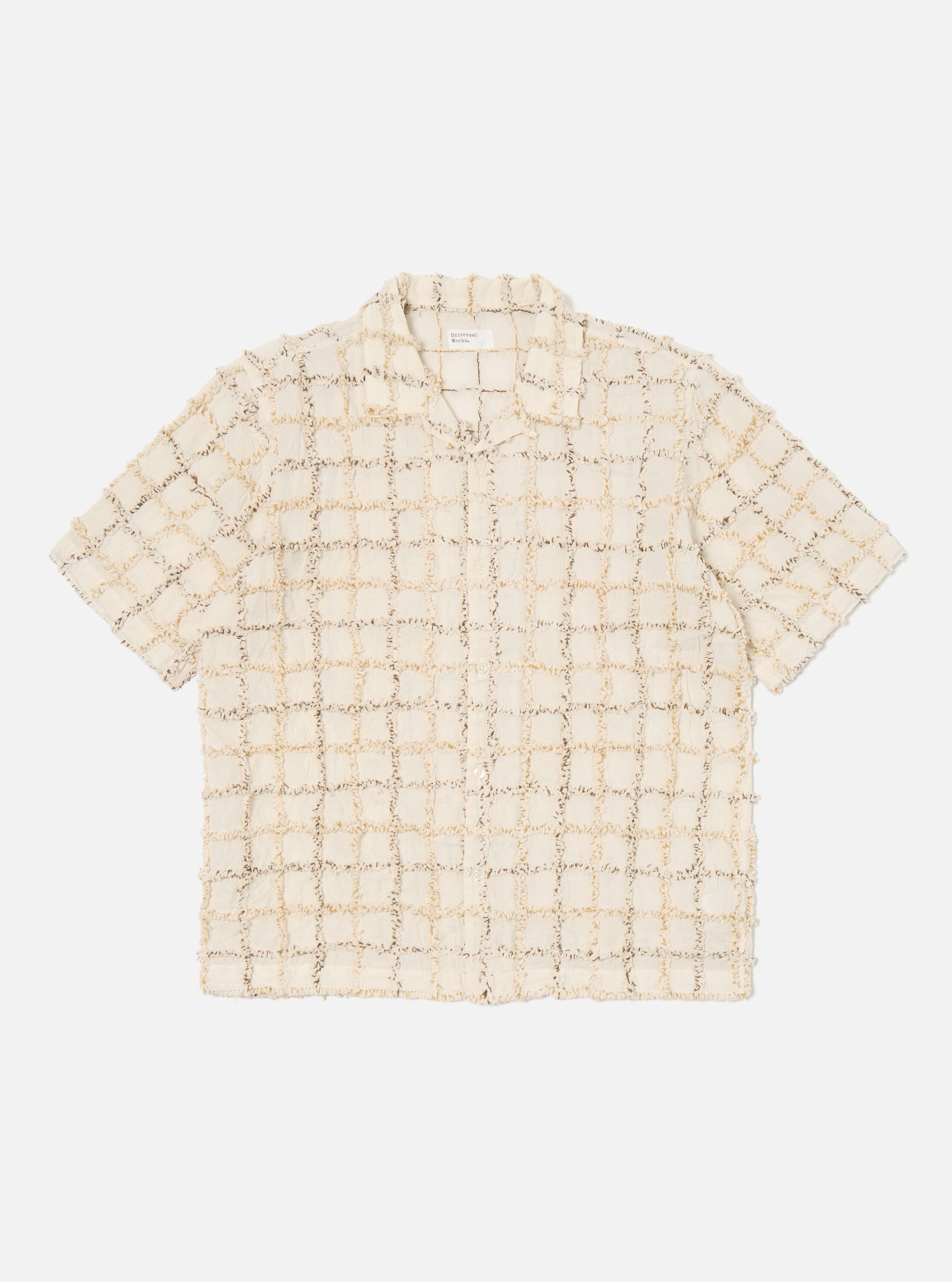 Universal Works Road Shirt in Ecru 3D Check