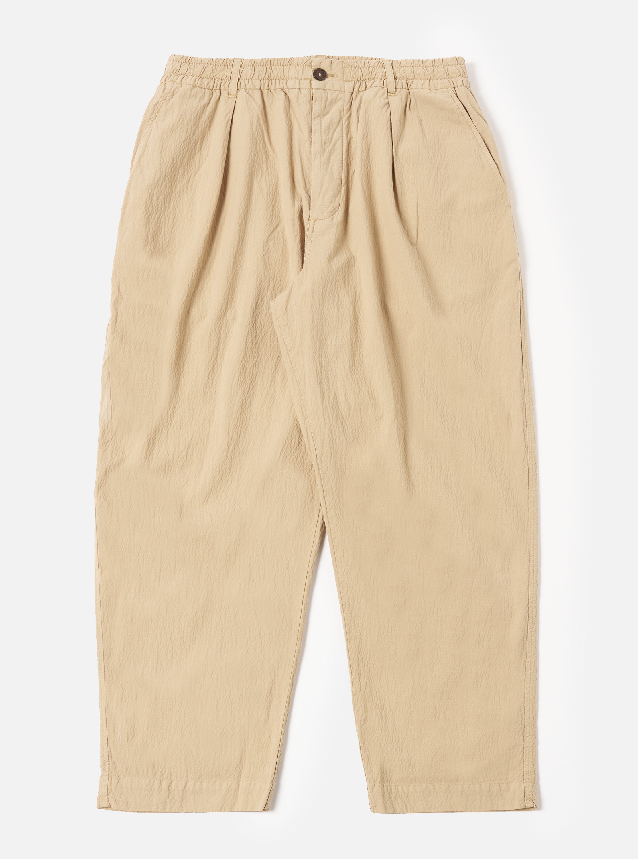 Universal Works Oxford Pant in Sand Seersucker II