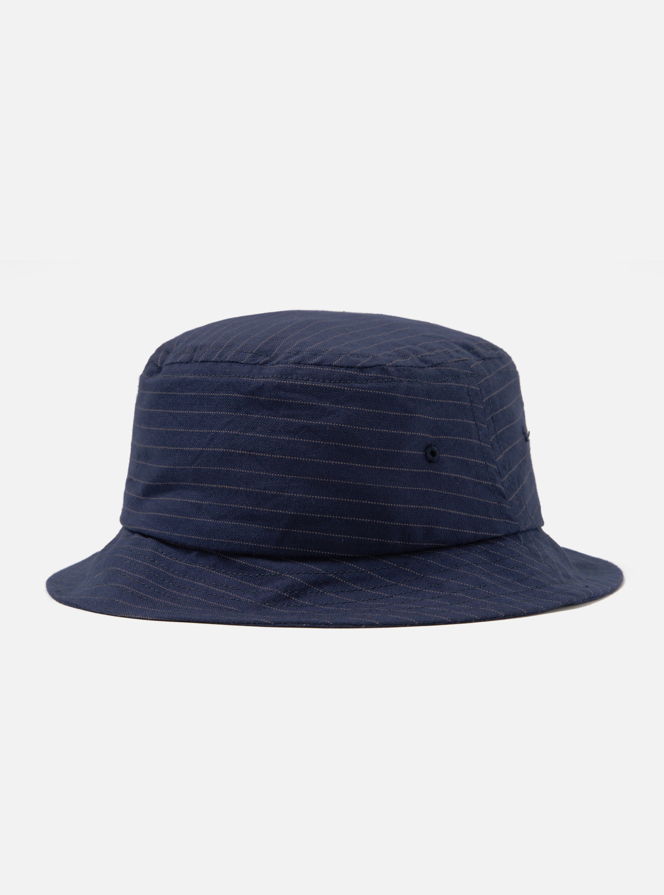 Universal Works Lewis Hat in Navy Cotton Pinstripe