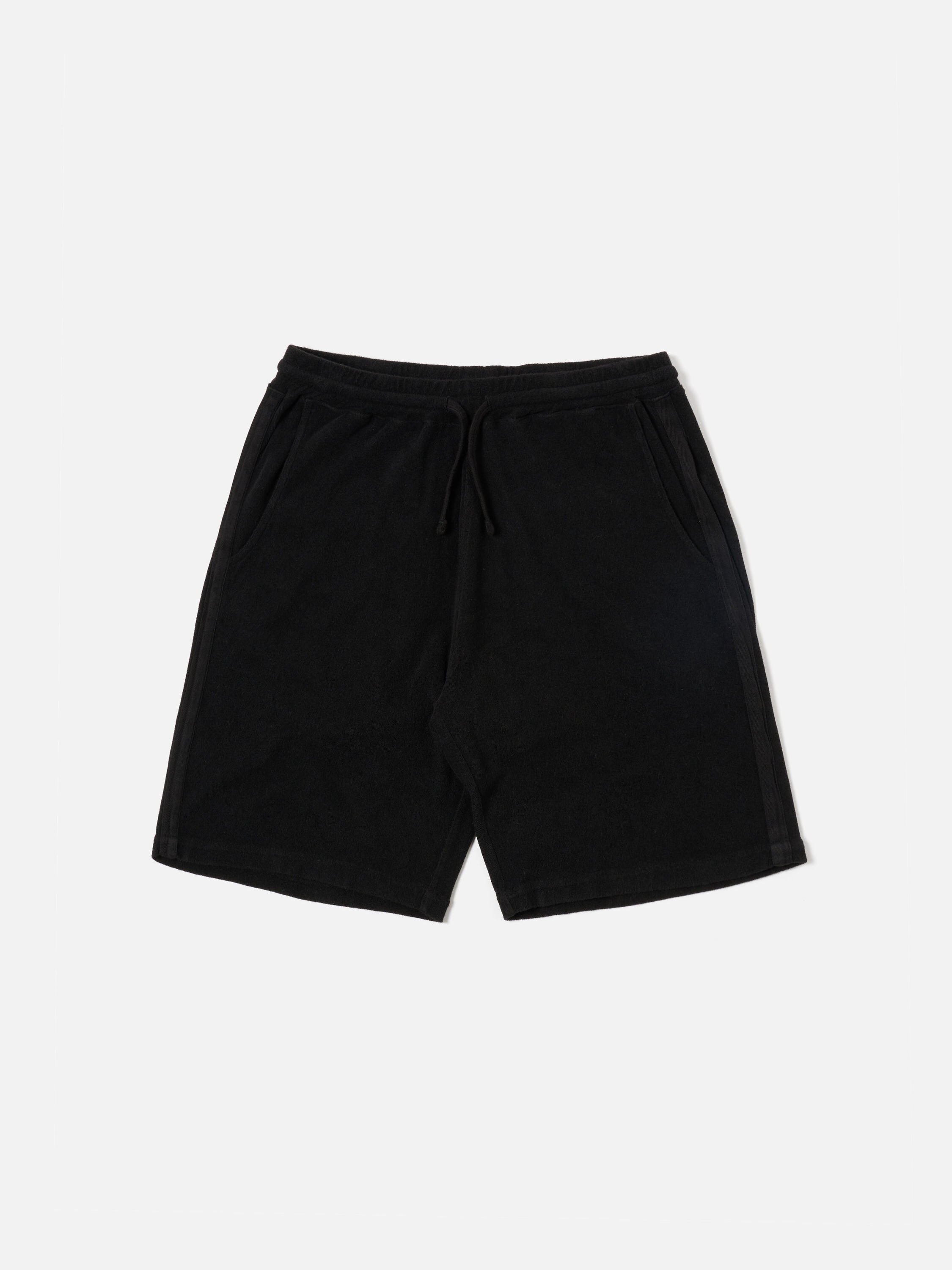 Universal Works Simple Short in Black Light Weight Terry