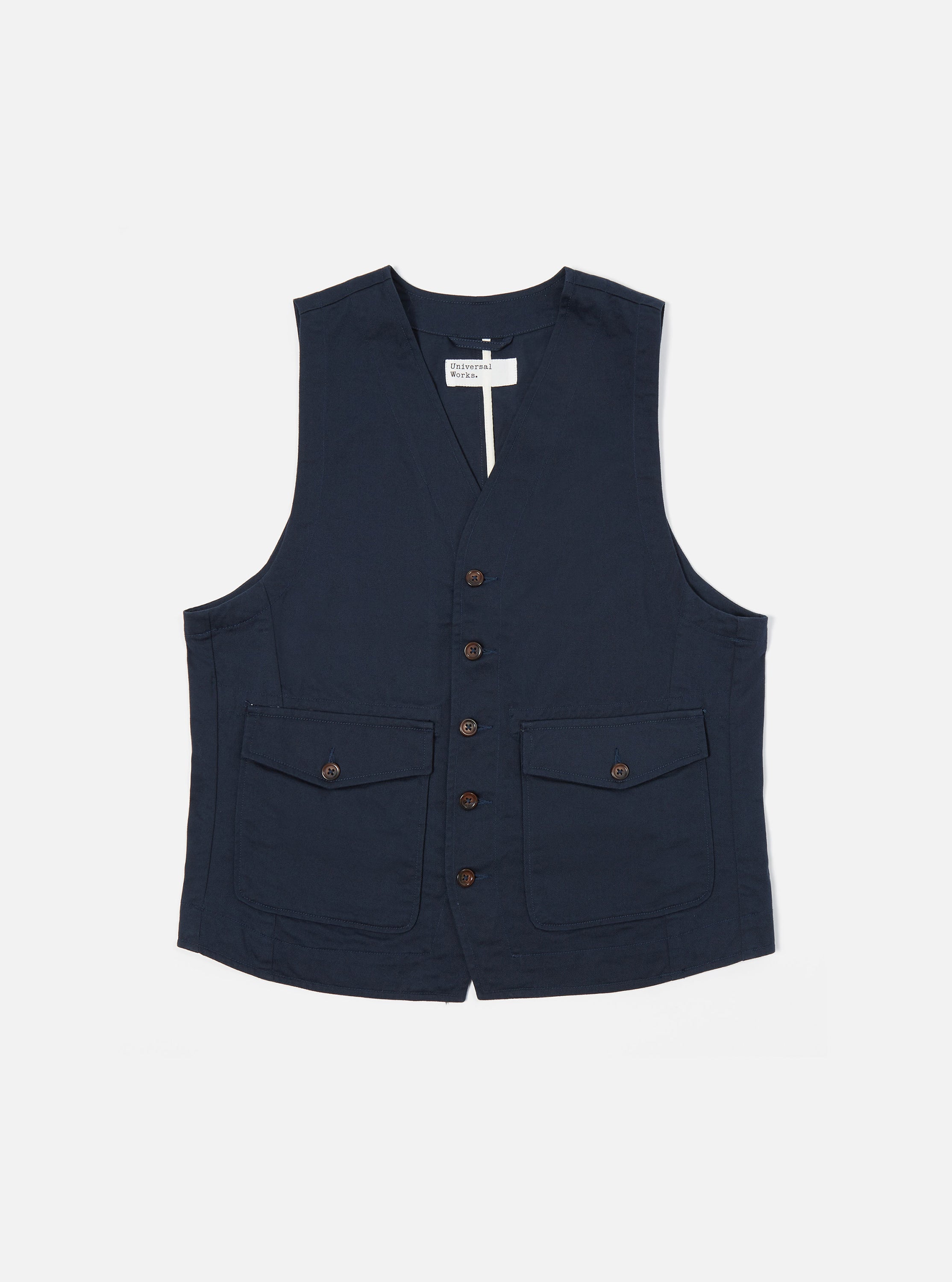 Universal Works Field Waistcoat in Navy Twill