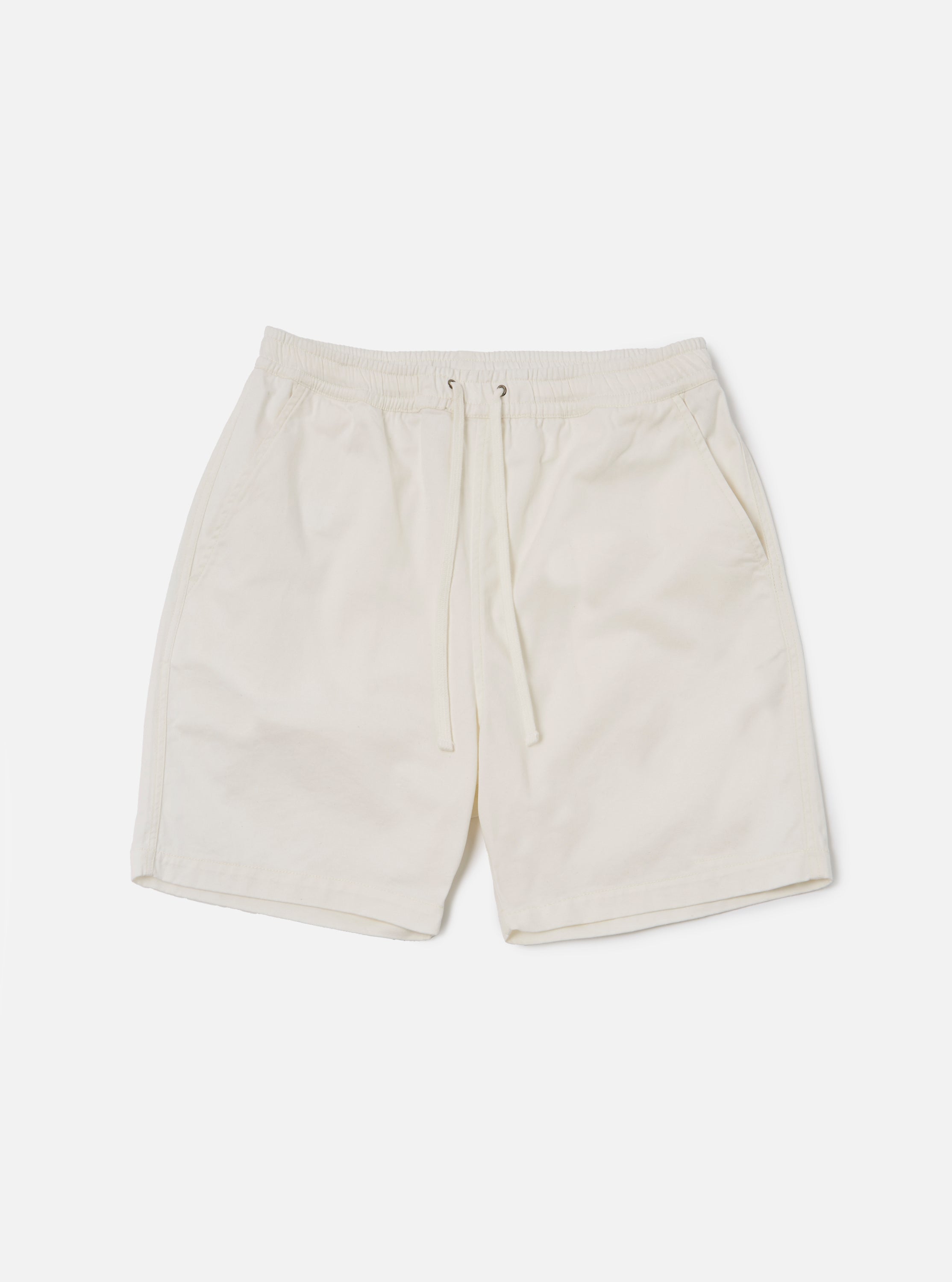 Universal Works Beach Short in Ecru Twill
