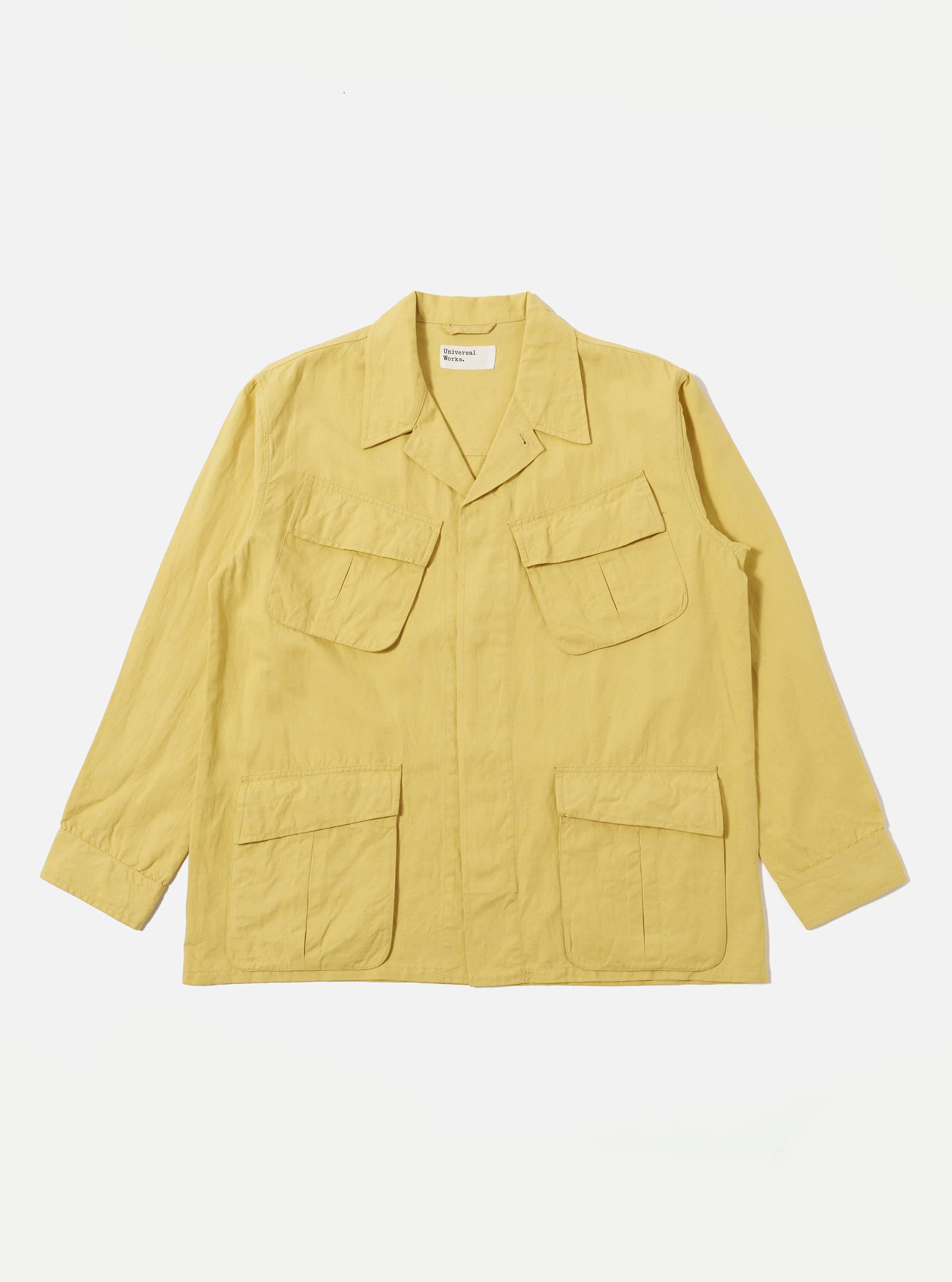 Universal Works Jungle Jacket in Lemon Linen Slub Weave