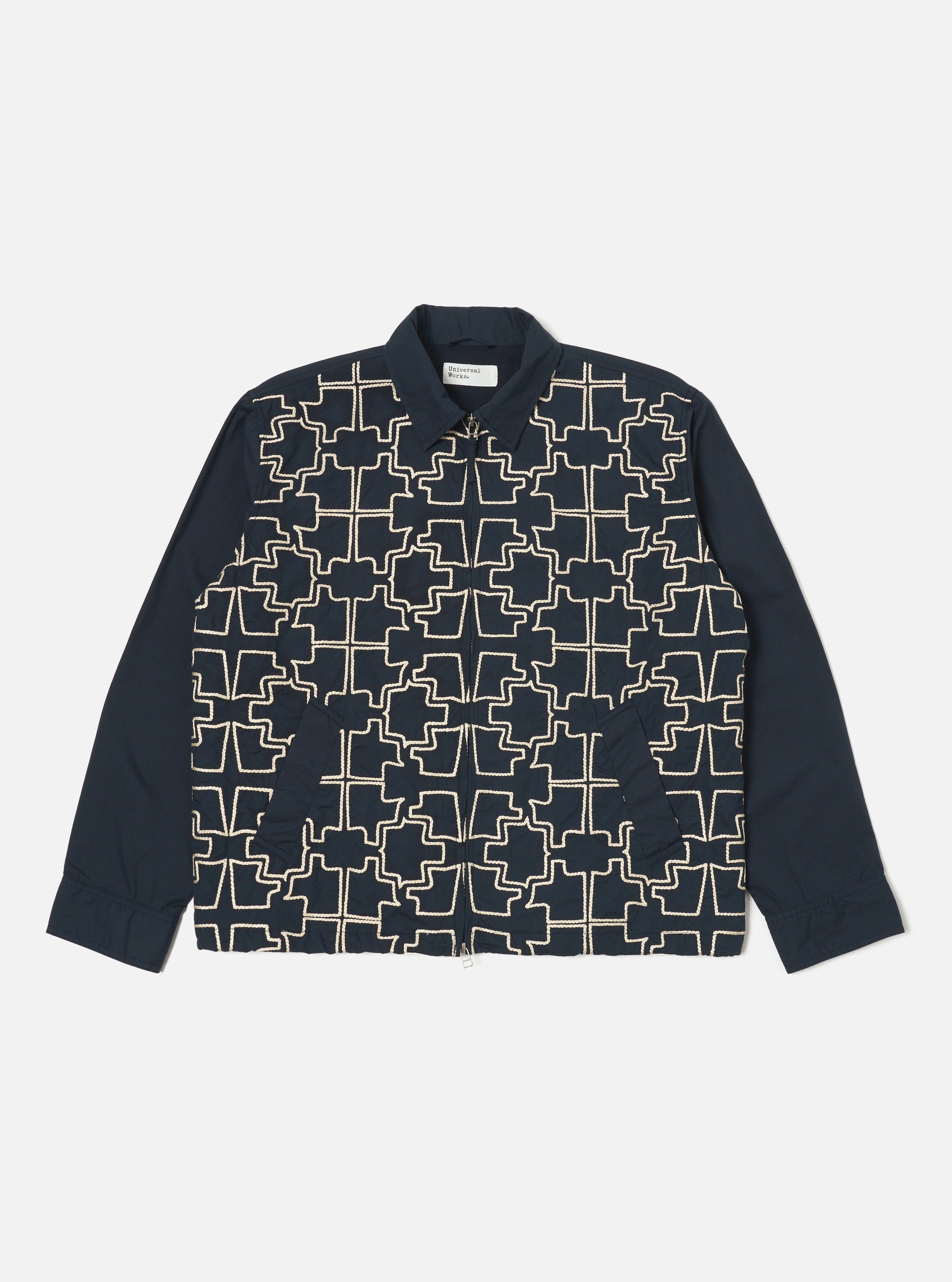 Universal Works Club Jacket in Navy Mitla Broadcloth