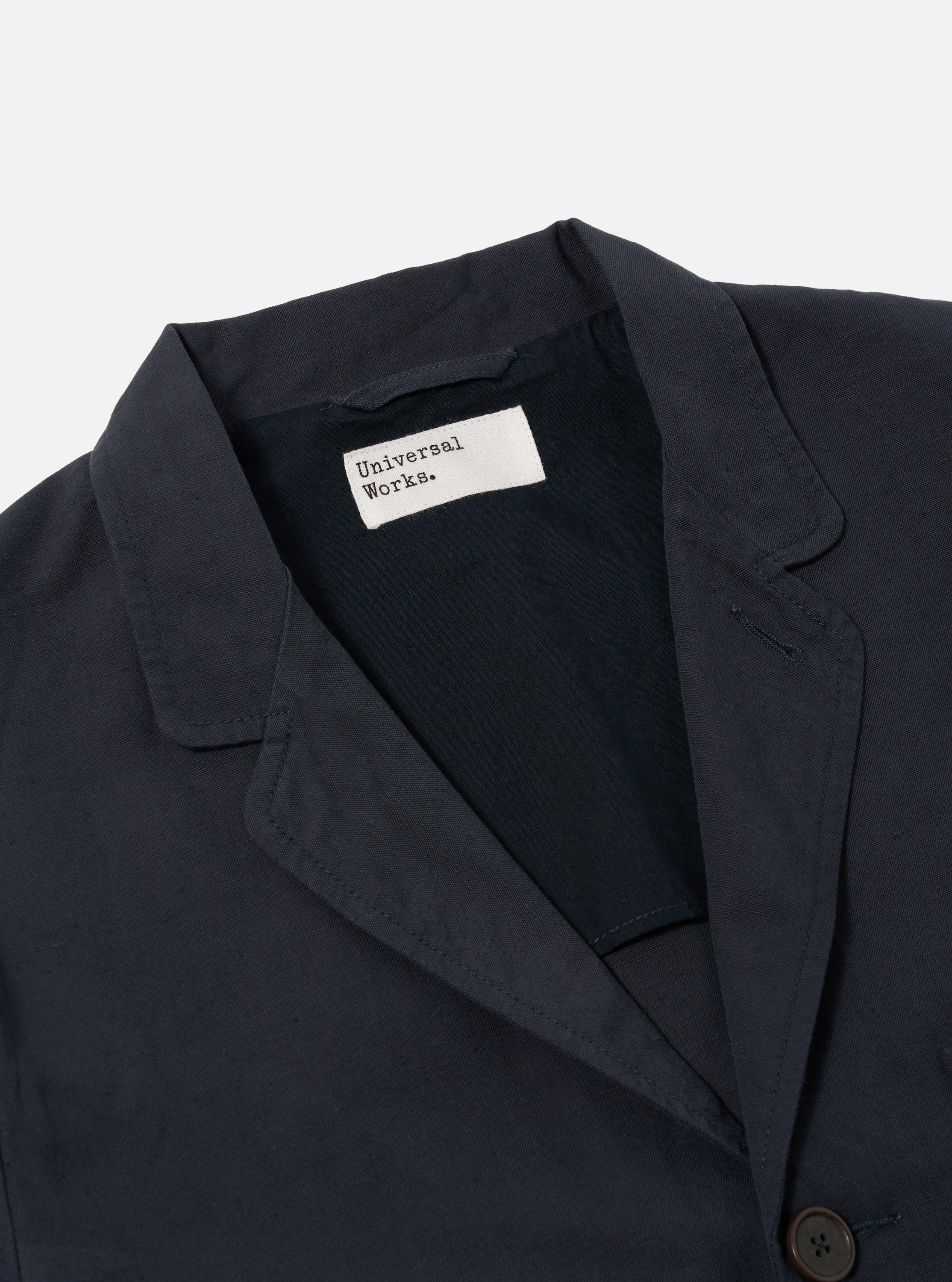 Universal Works Three Button Universal Works Three Button Jacket in Navy Linen Slub Weave ...