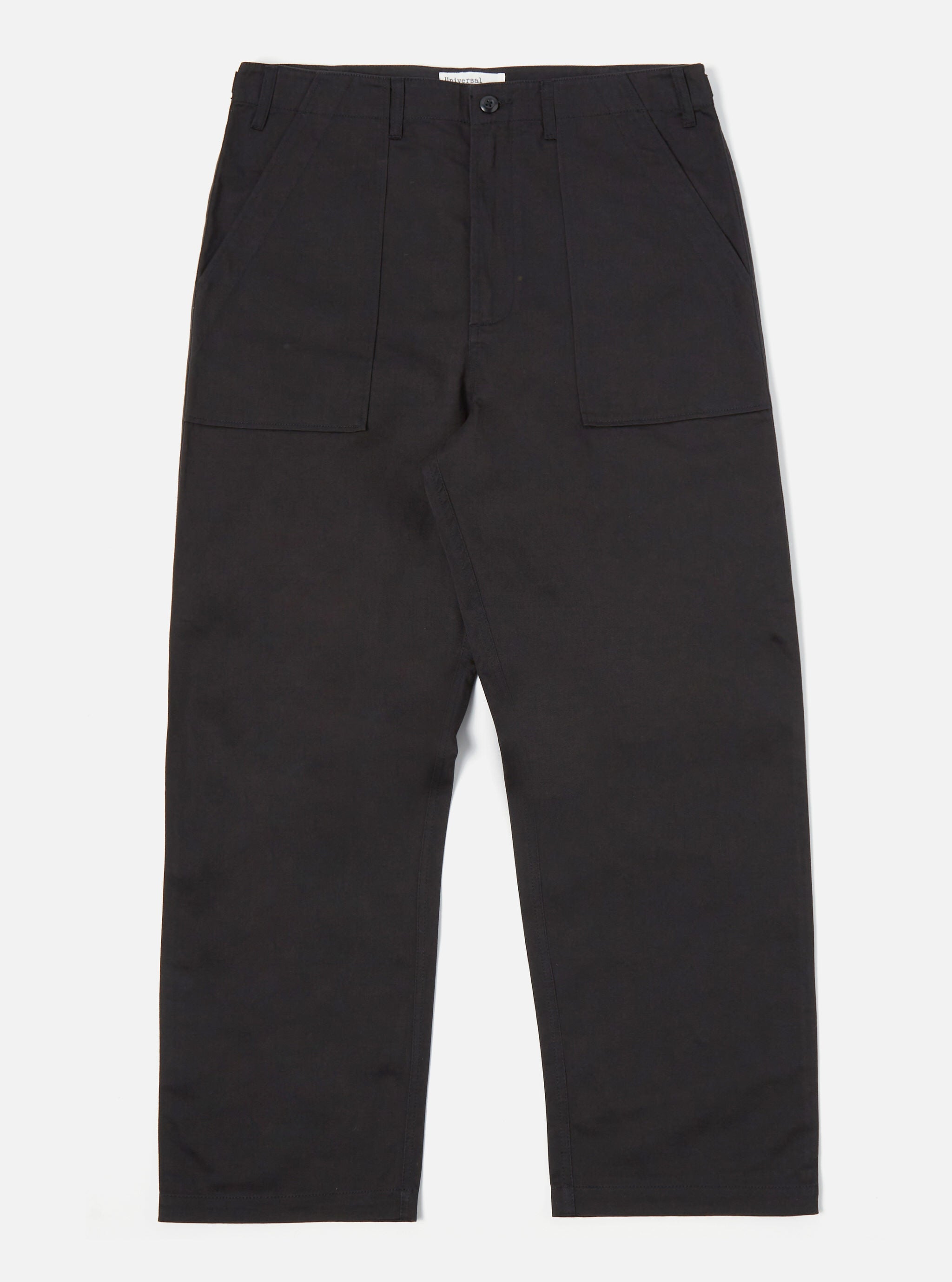 Universal Works Fatigue Pant (Undarted) in Black Twill