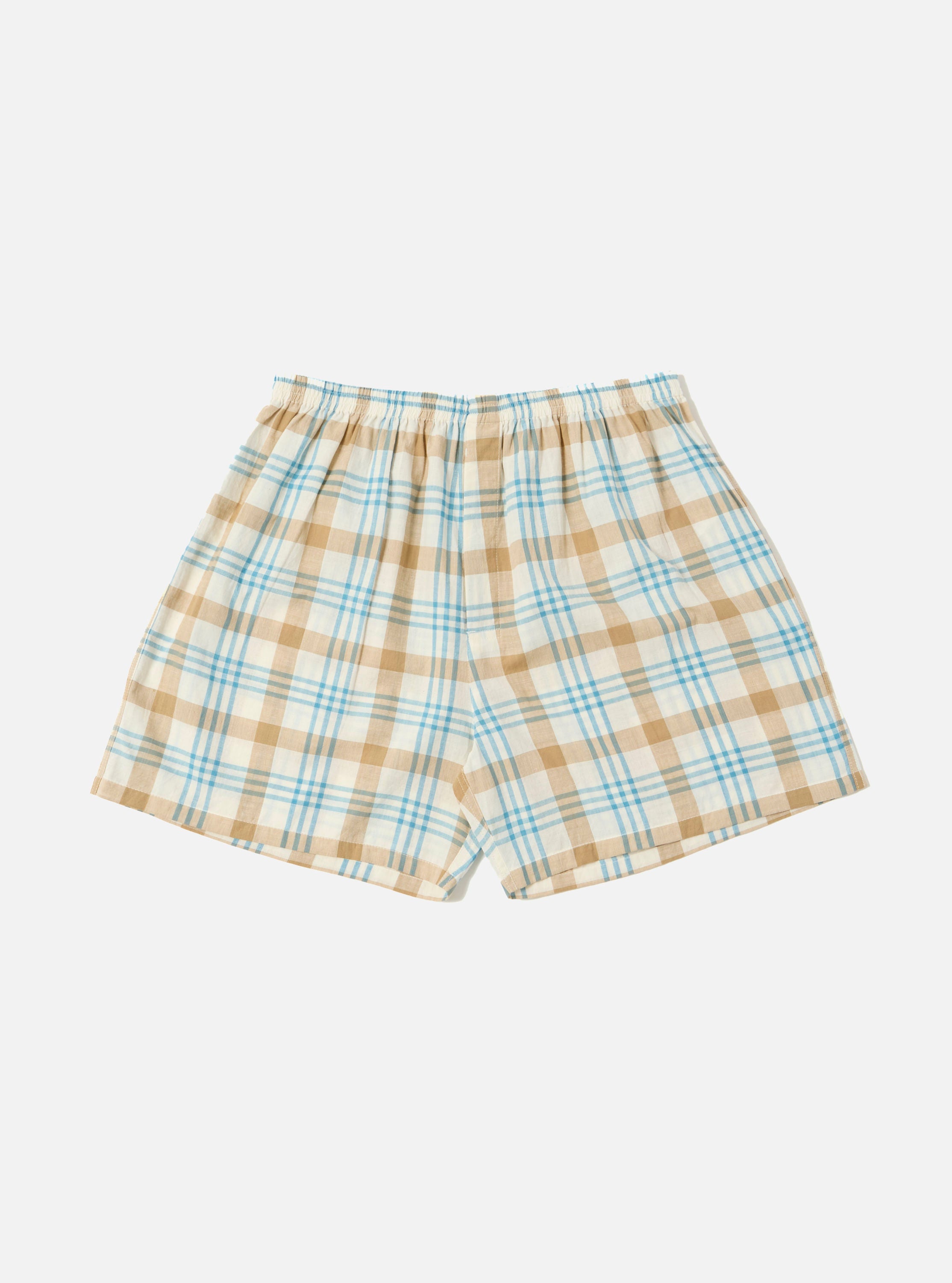 Universal Works Boxer Short in Ecru Madras Check