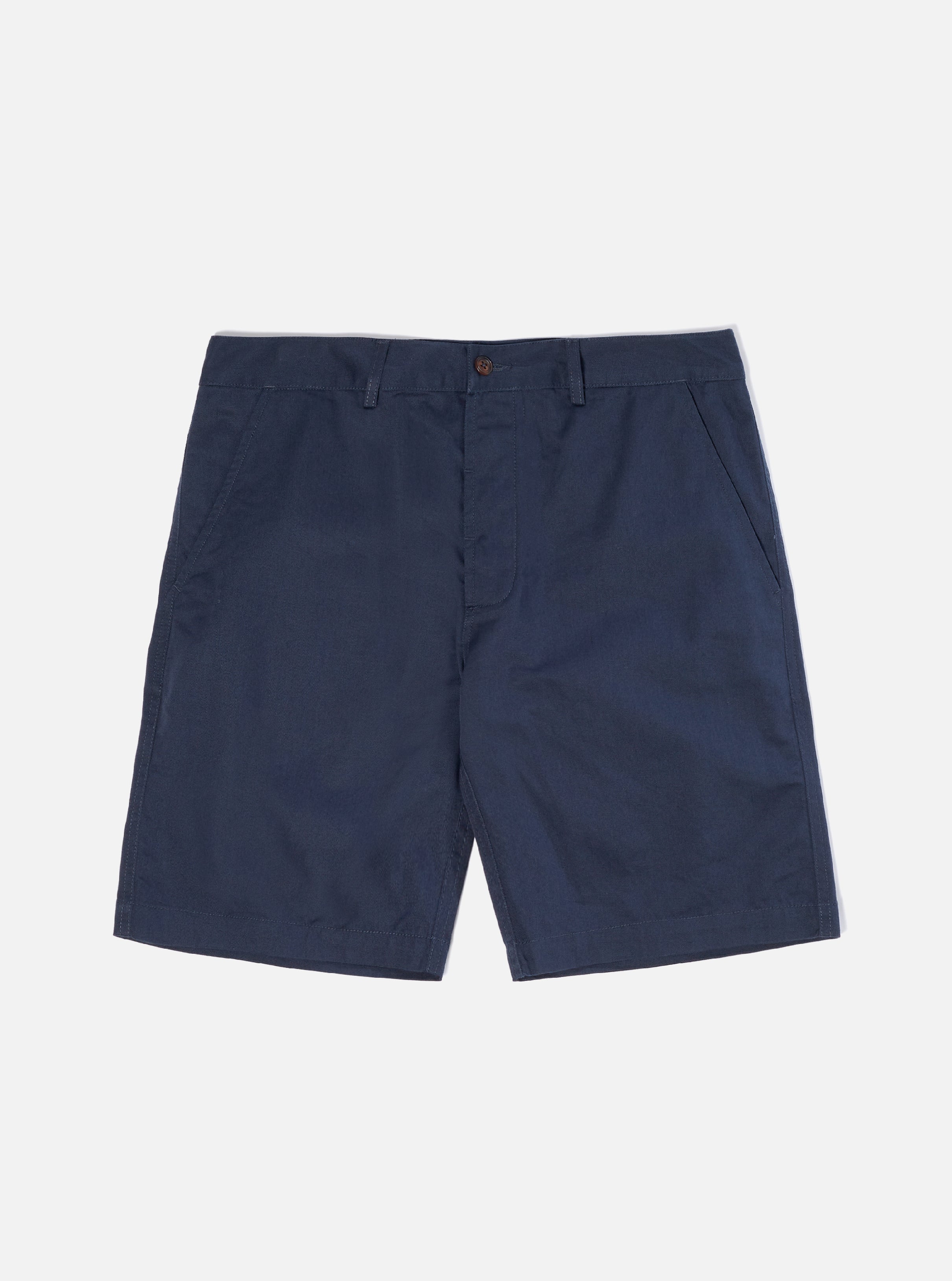 Universal Works Deck Short in Navy Twill