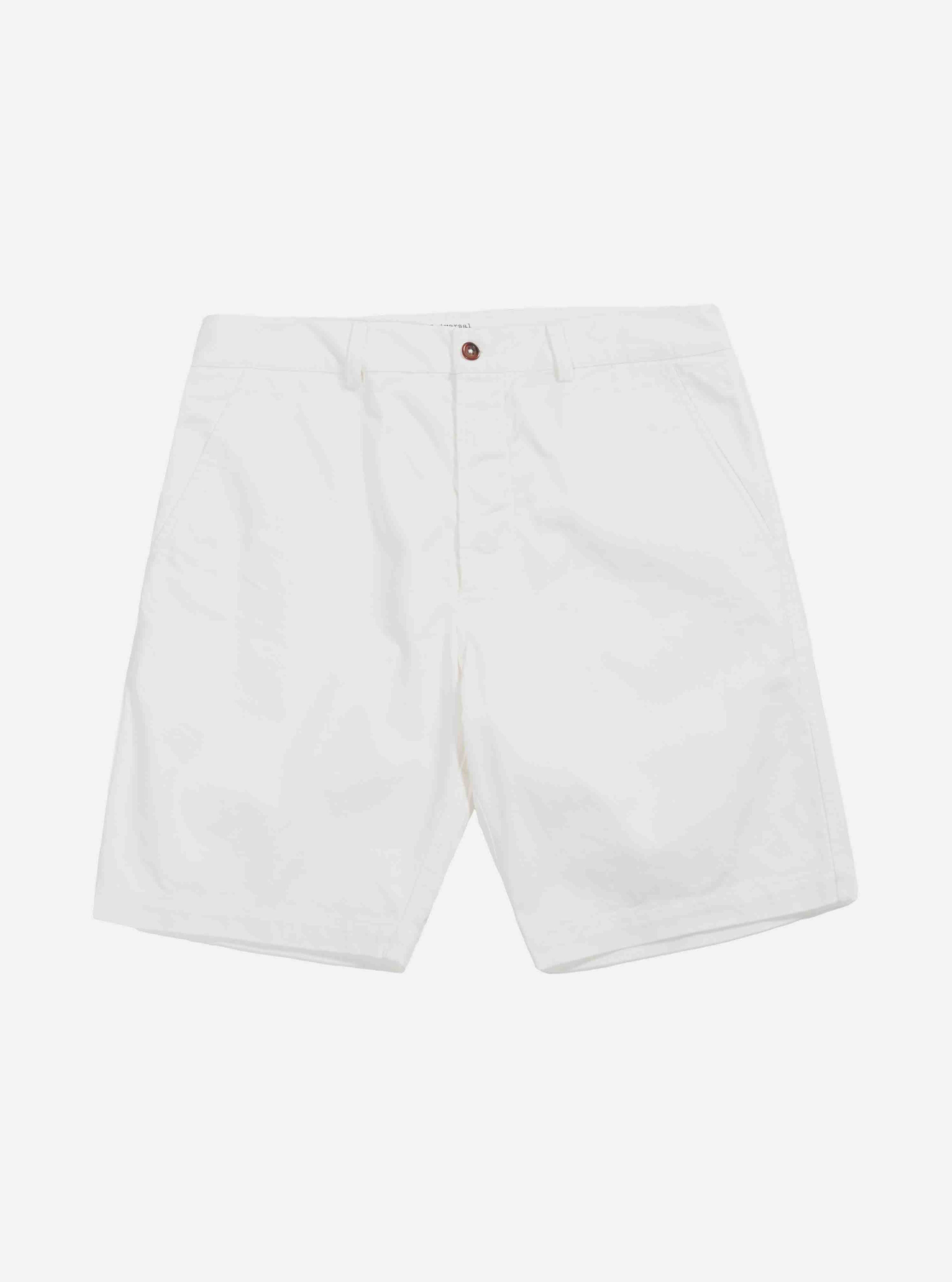 Universal Works Deck Short in Ecru Twill