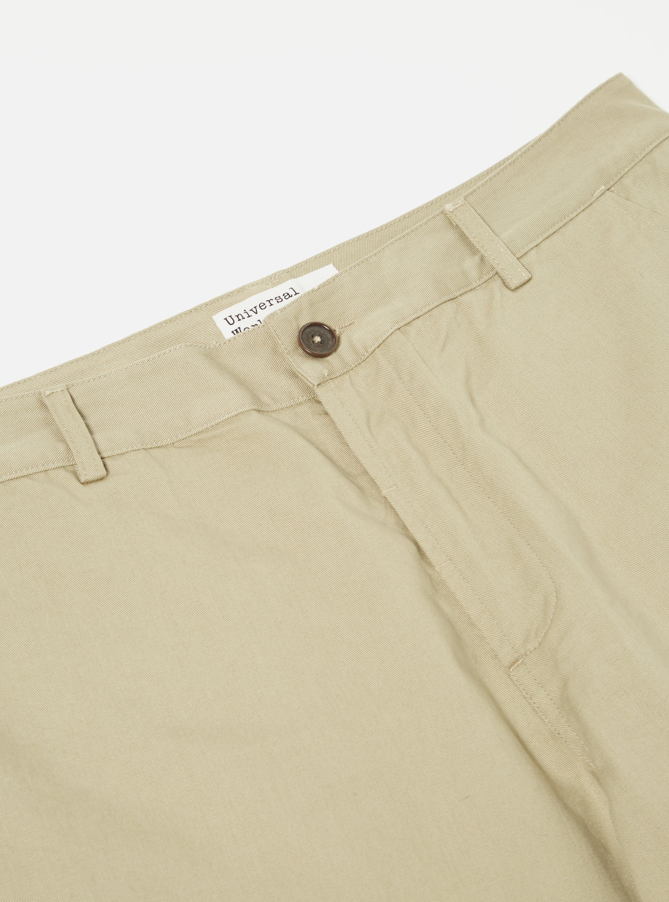 Universal Works Deck Short in Stone Twill