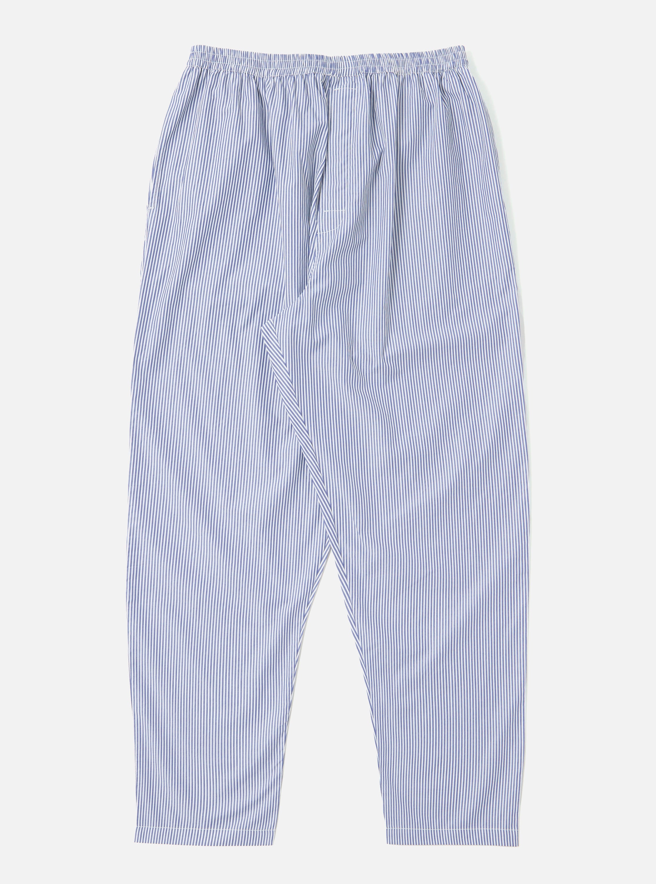 Universal Works Pyjama Pant in Navy Classic Stripe