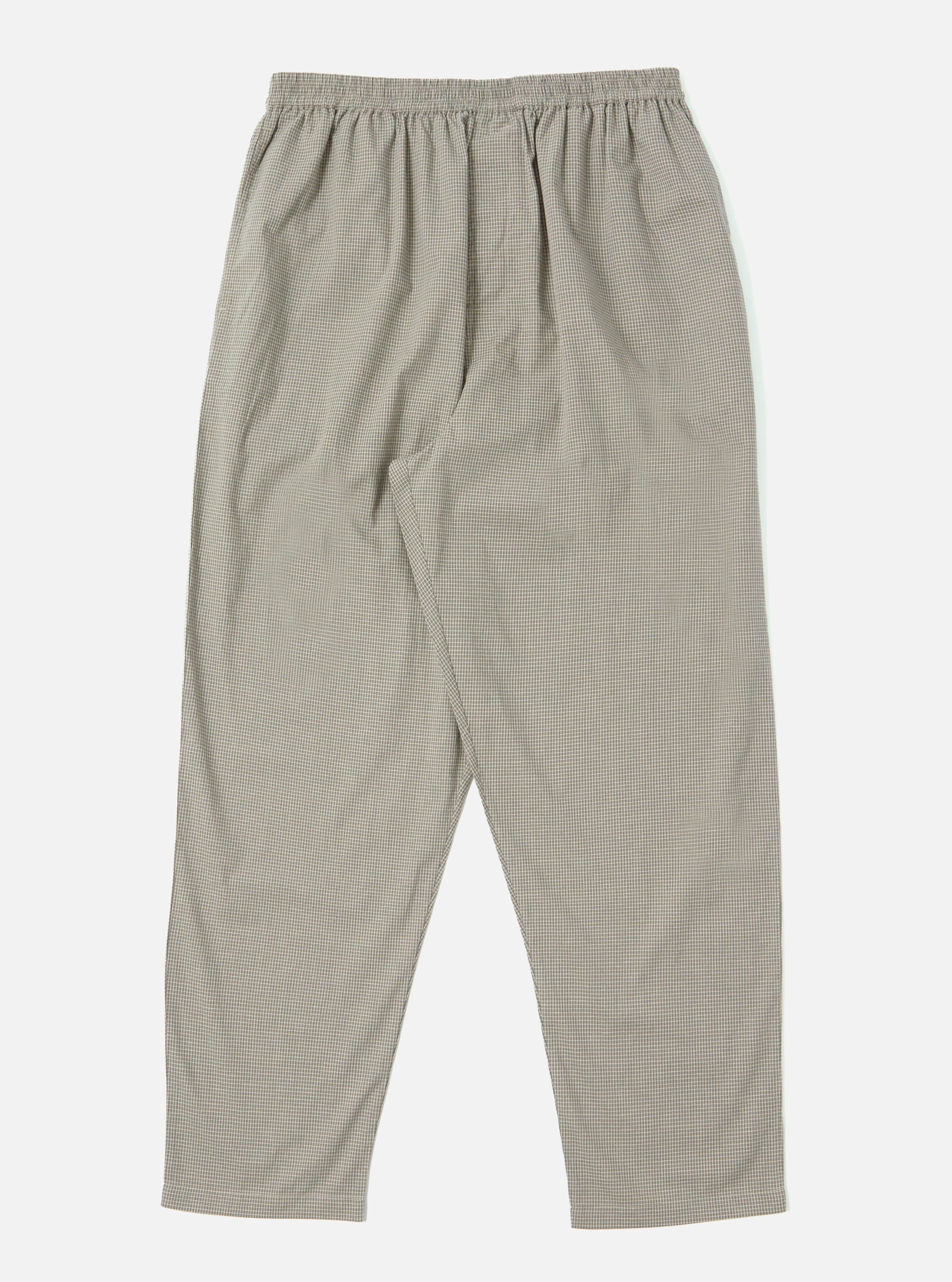 Universal Works Pyjama Pant in Green Tiny Check