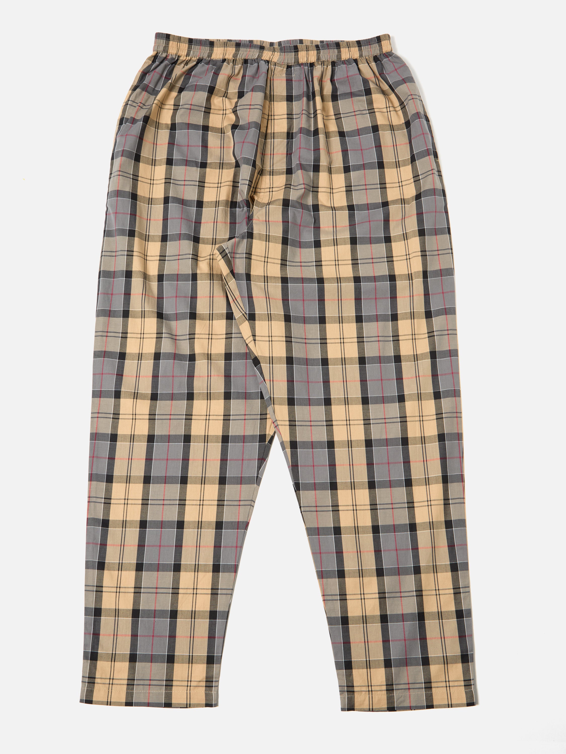 Universal Works Pyjama Pant in Sand Tartan Check