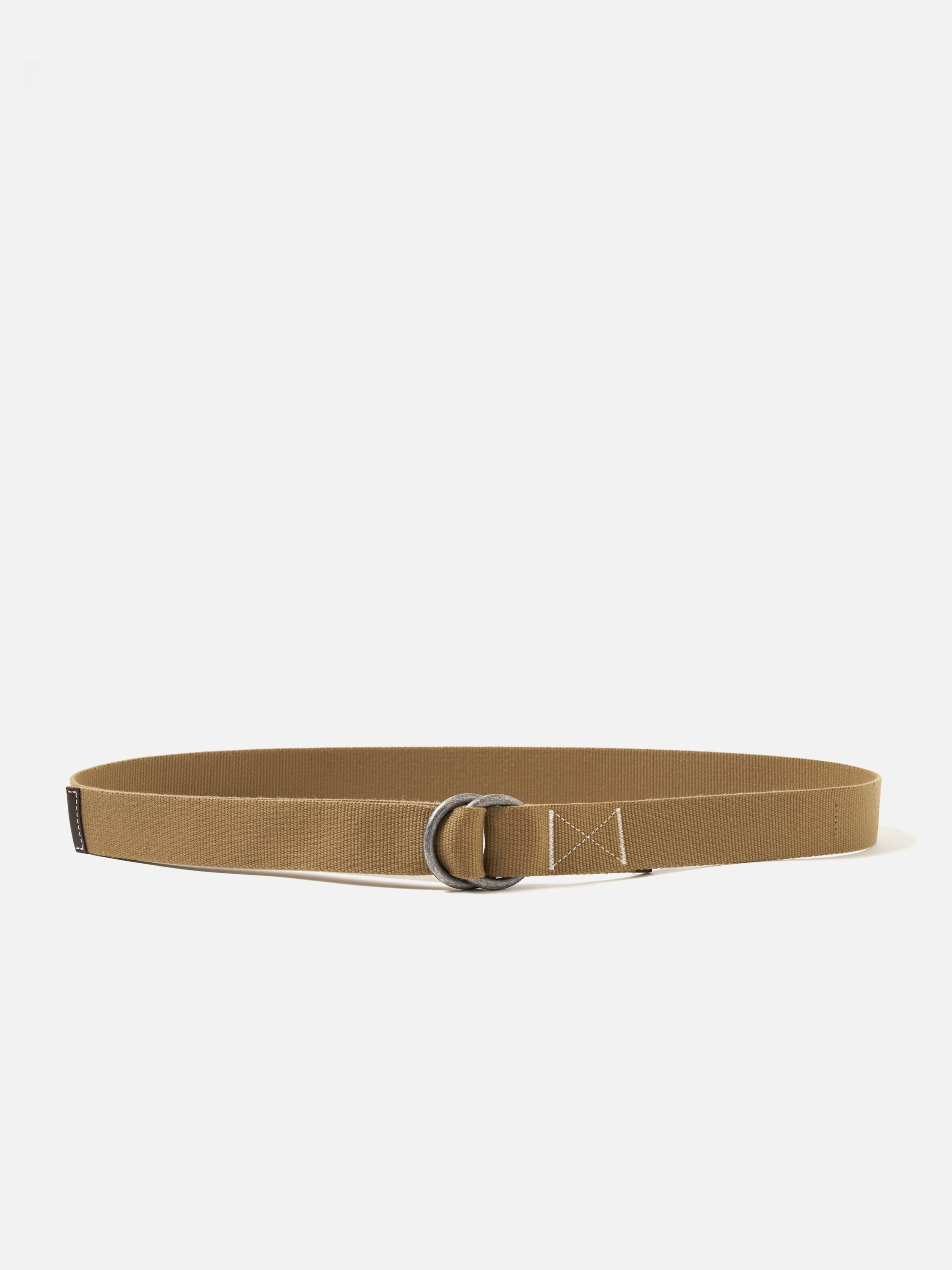 Universal Works O Ring Belt in Dark Sand Canvas